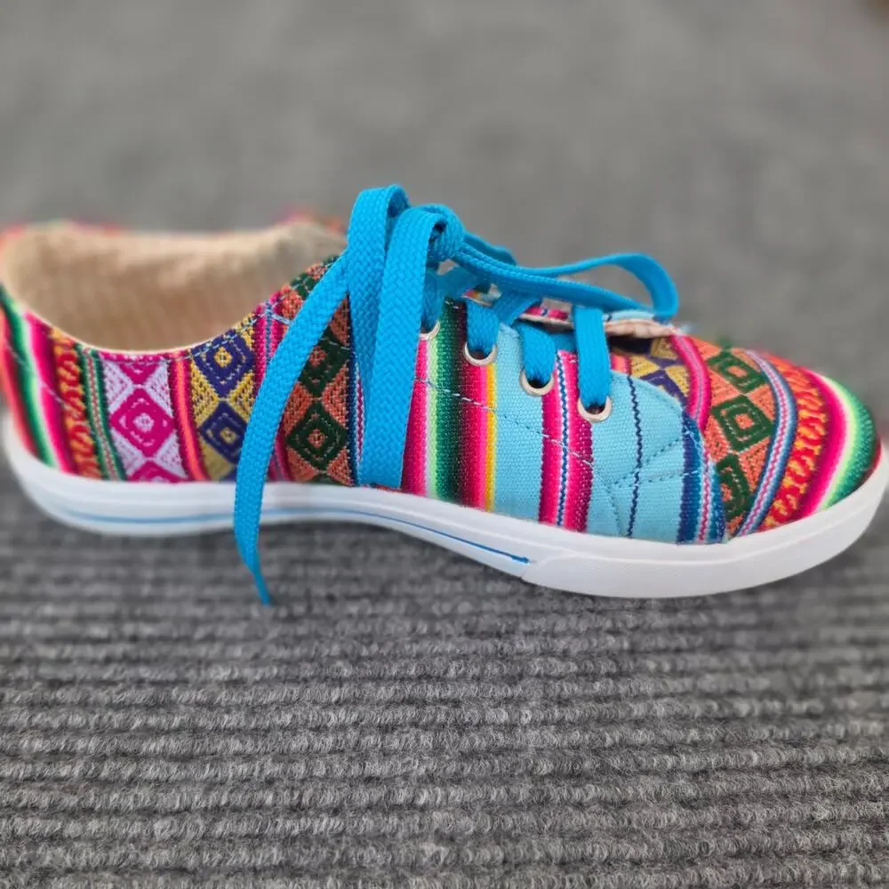 Inkkas Bluebird Peruvian Low-Top Multicolor Lace-Up  Sneakers Women's 8/Men's 6